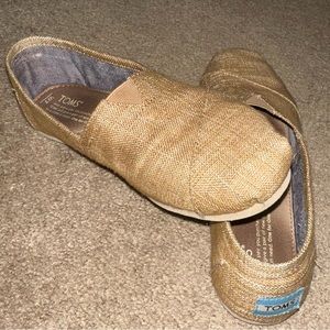 Toms Gold Slip Ons